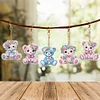 5Pcs DIY Bear Double Sided Special Shaped Diamond Painting Keychains
