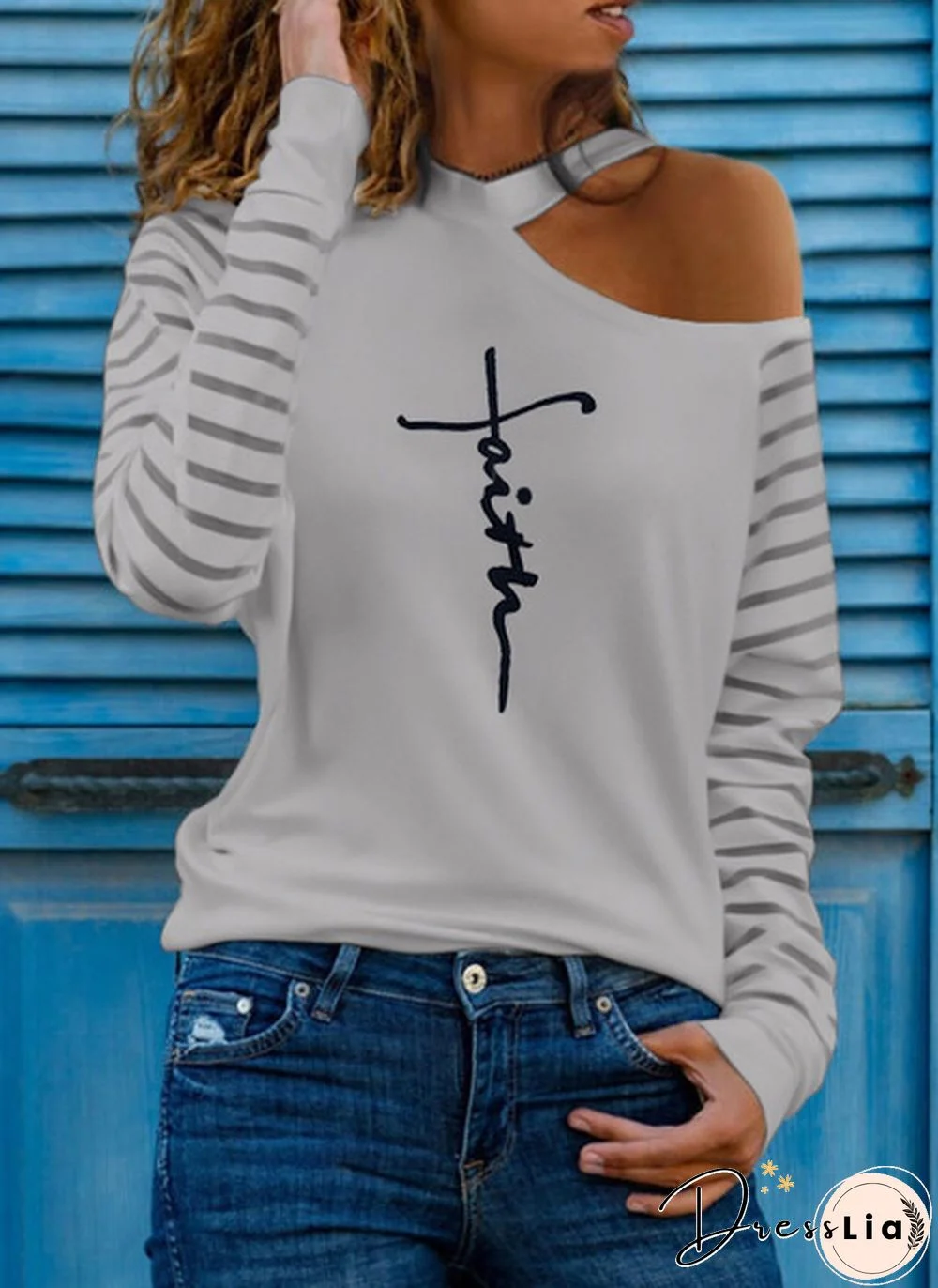 Spring and Early Autumn New Fashion Women's Love Printed Long Sleeve Casual Plus Size Strapless Top Loose Soft and Comfortable Autumn and Winter Bottoming Shirt XS-5XL