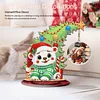 Bear Photo Xmas Tree 5D DIY Diamond Art Tabletop Wood Decoration Ornament Kit
