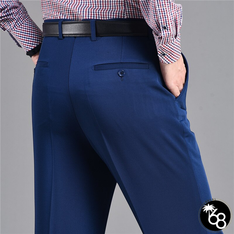 Men's Polyester Zipper Fly Closure Full Length Formal Wear Pants | 168DEAL
