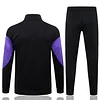 25/26 Barcelona Black (purple sleeves) long zipper Training Jacket Set