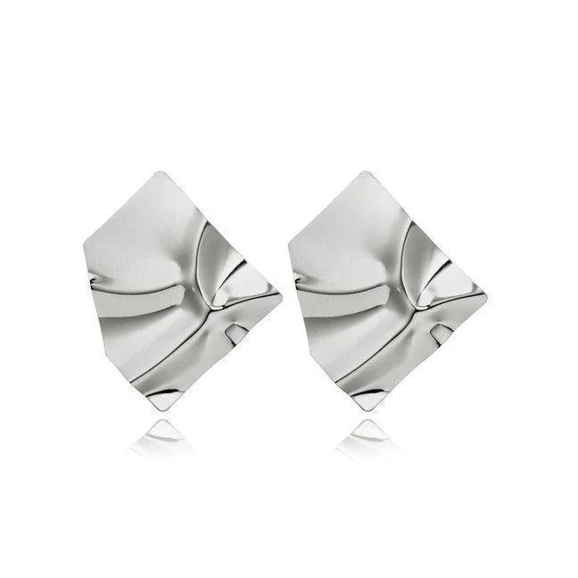 New simple irregular block metal texture sequins fashion earrings