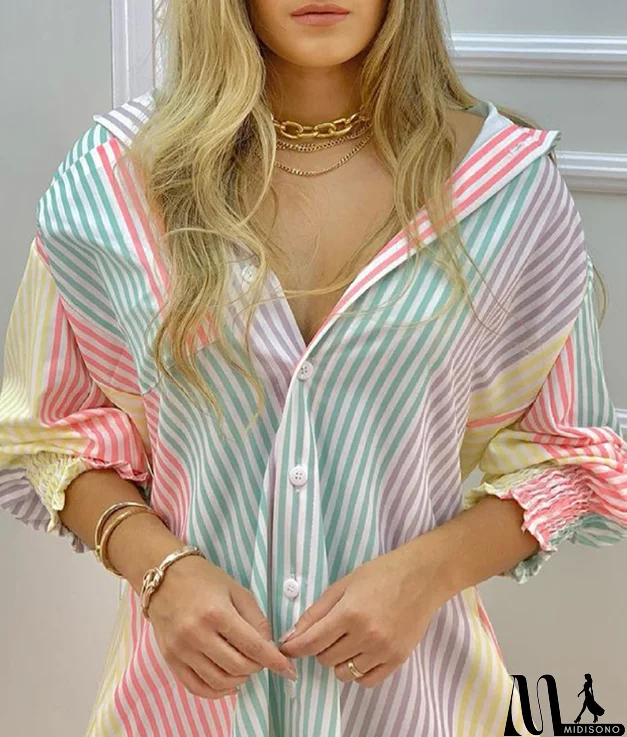 MidiSono - Sexy Fashion Long-Sleeved Cardigan Printed Shirt