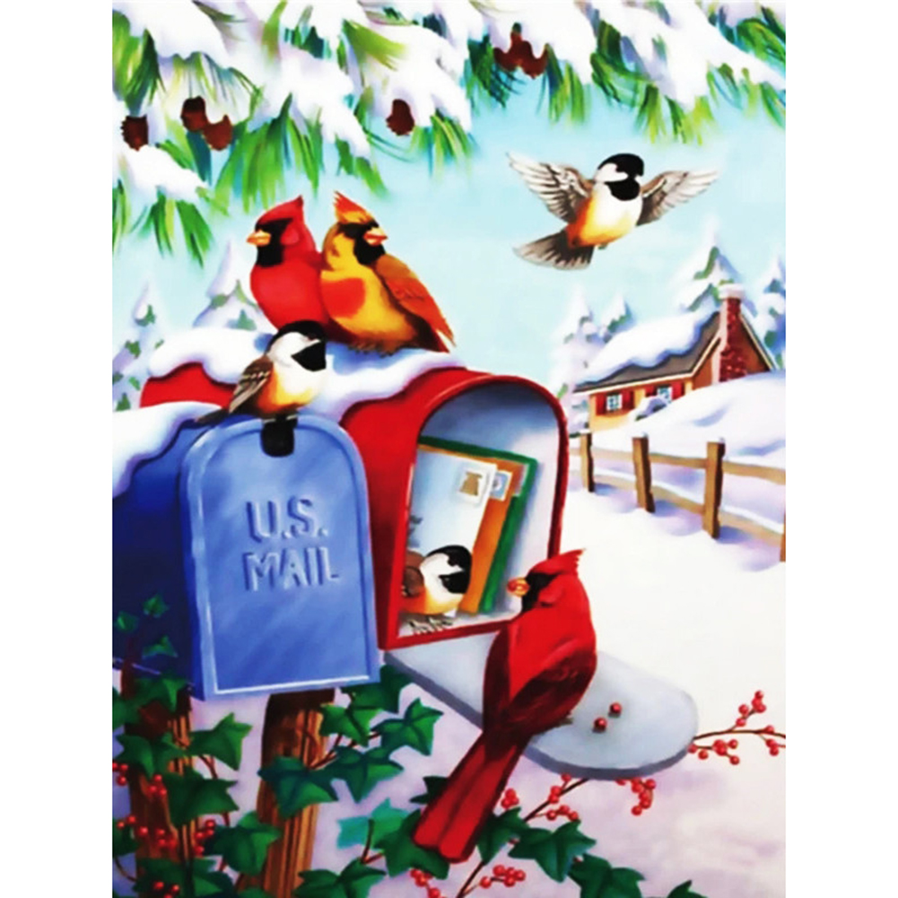 

30*40CM - Round Drill Diamond Painting - Snow Bird, 501 Original