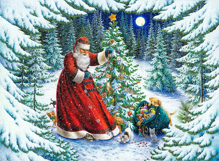 Santa Claus 40*50CM(Canvas) Full Round Drill Diamond Painting gbfke