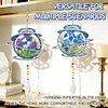 2pcs DIY Diamond Painting Flower Wind Chimes Crystal Window Suncatcher Craft Set Birthday Gifts Home Garden Decor