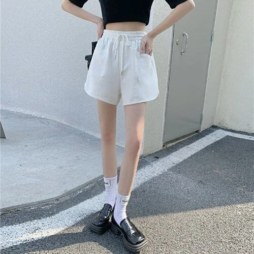 High Waist Shorts Women Workout Design All-match Leisure Loose Students Ulzzang Cozy Solid Summer New Arrival Mujer Simple Ins