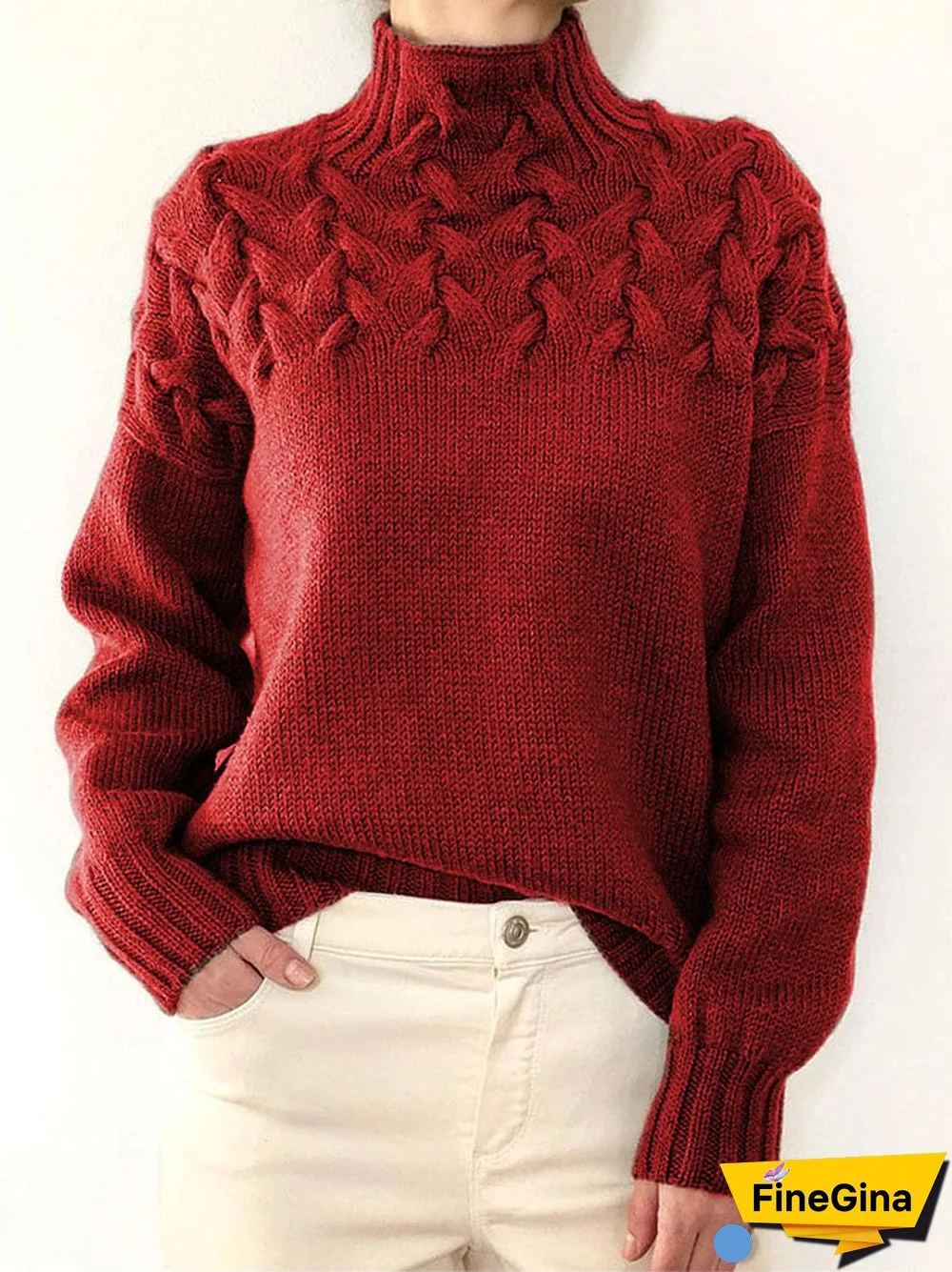 Casual Turtleneck Long Sleeve Sweater