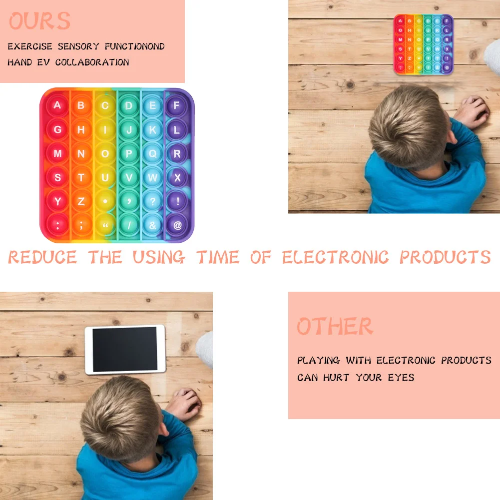 Autism Needs Simple Anti Anxiety Push Bubble Sensory Puzzle Toy (Letter)