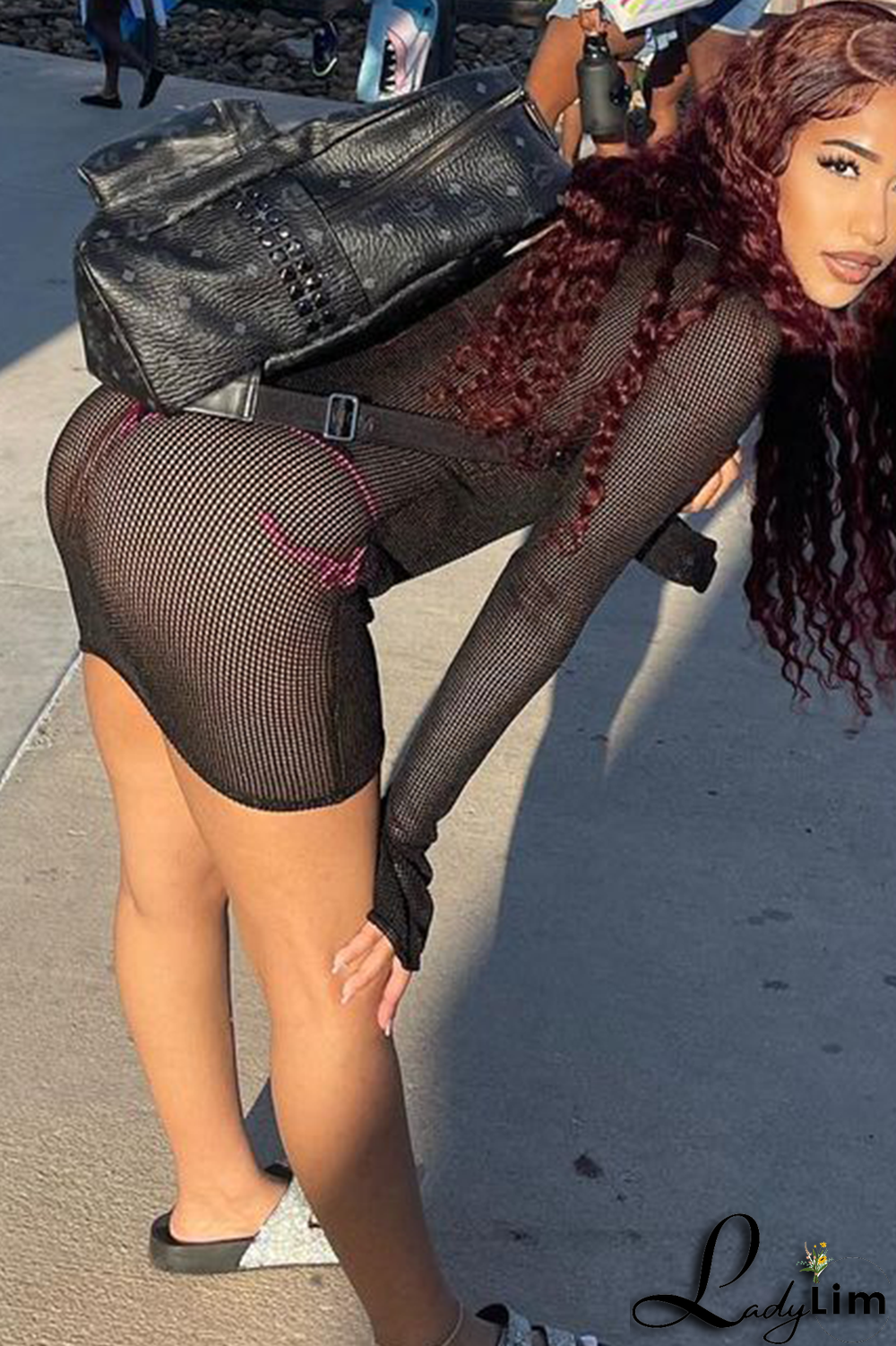 White Sexy Solid Mesh Halter Long Sleeve Three Pieces