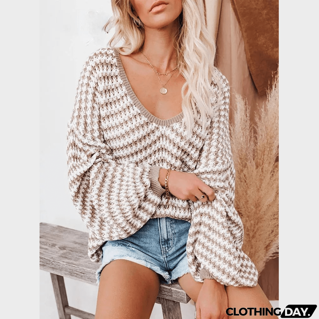 Striped Knit Boho Sweater