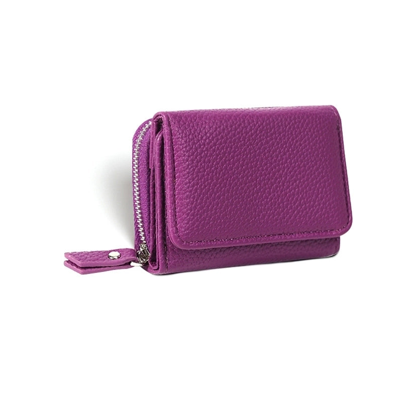 Women’s Solid Color Pu Leather Zipper Wallets
