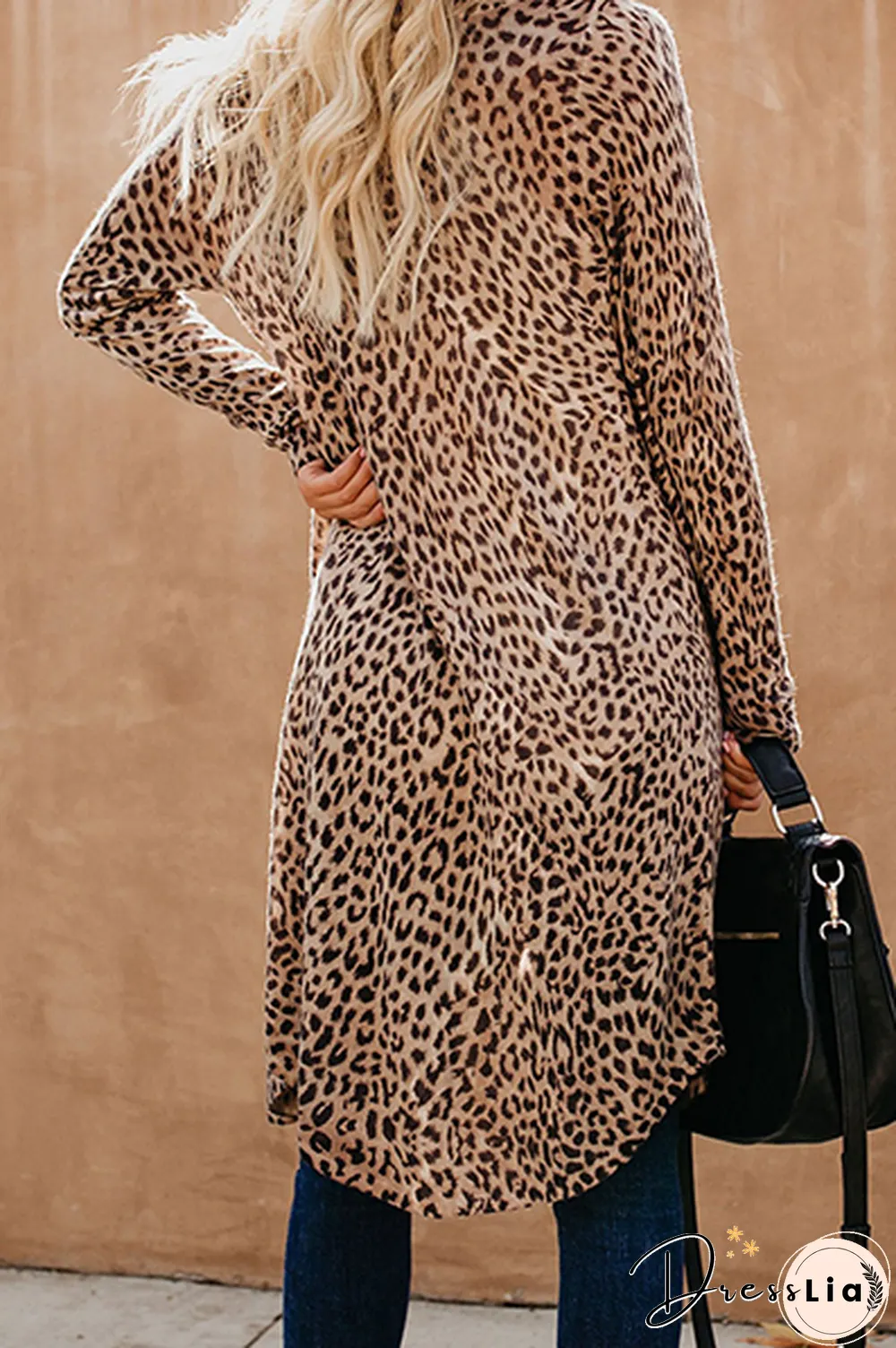 Casual Street Print Split Joint V Neck Outerwear(5 colors)