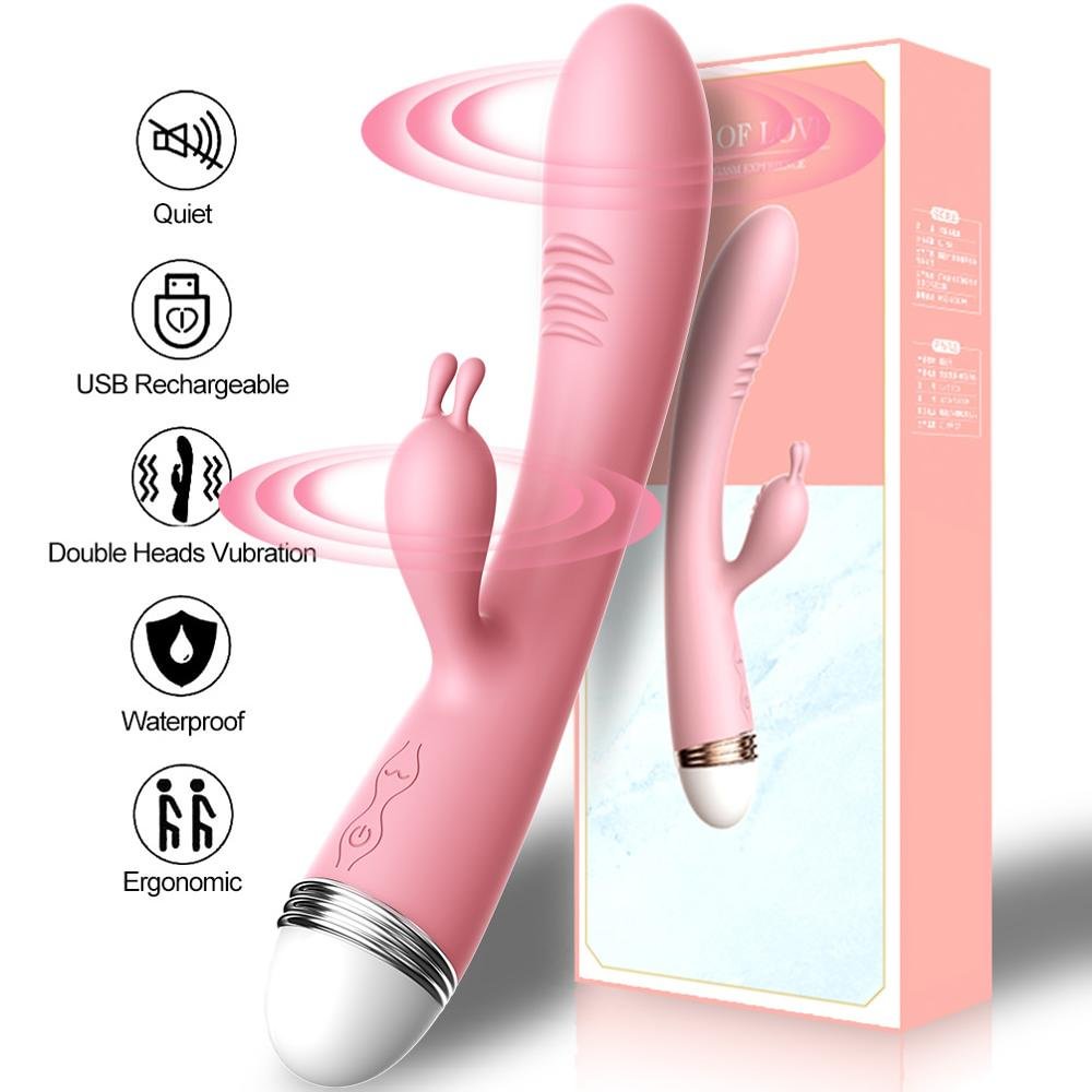 Rabbit Vibrator Strong Dildo Vibrator G-spot Clitoris Stimulator Vaginal Masturbation