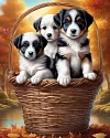 Chien De Panier-Perceuse Ronde Peinture Diamant-40*50CM