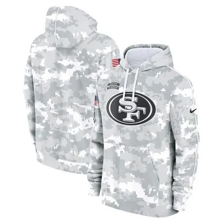 Men's San Francisco 49ers  Arctic Camo 2024 Salute To Service Big &amp; Tall Club Fleece Pullover Hoodie
