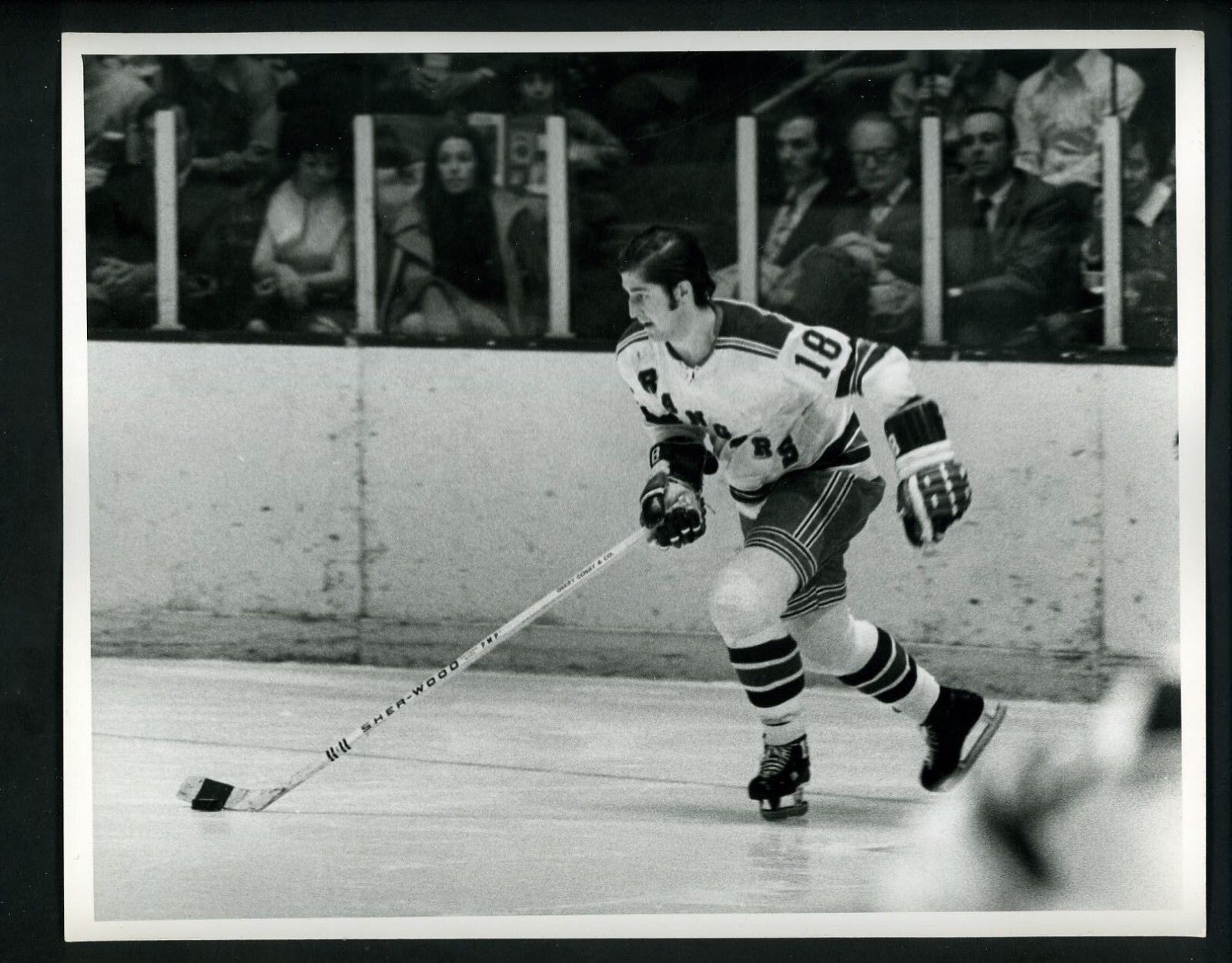 Pete Stemkowski in action circa 1970's Press Original Photo Poster painting New York Rangers