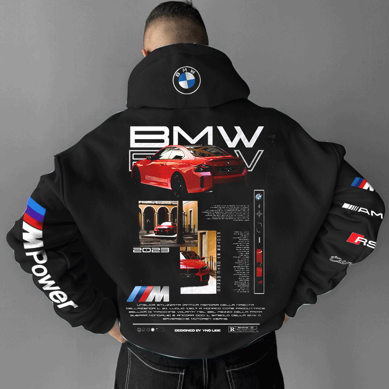 Unisex The 2023 M2 Sports Car Racing Black Hoodie / TECHWEAR CLUB / Techwear