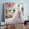 (Pre-Framed)Diamond Painting-DIY Crystal Rhinestone Wedding Dress(25x25cm)