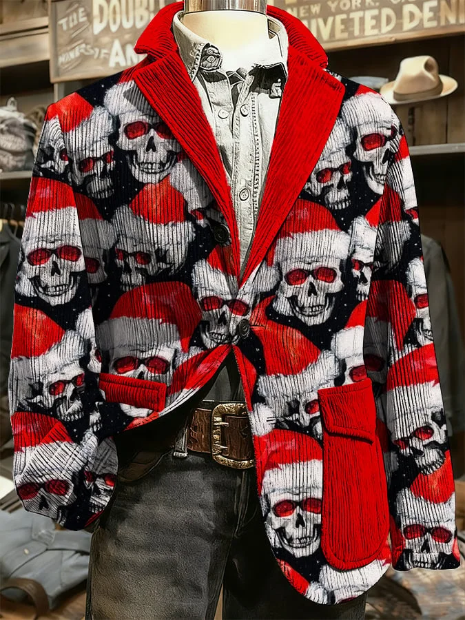 Men's Christmas Art Design Print Casual Coat 