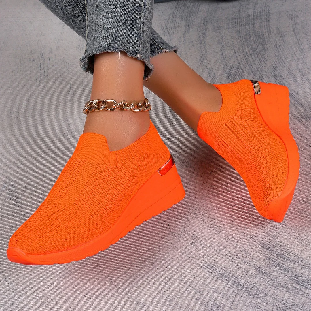 Yyvonne Women's Shoes In The Spring And Summer Of 2025 New Flying Mesh Shoes Children Leisure Sports Slopes And Thick-Soled Single Shoes