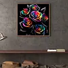 Diamond Painting -DIY Round Drill Rainbow Black Rose(40x40cm)