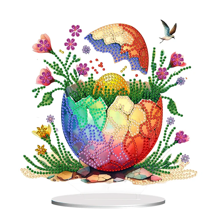 Acrylic Easter Egg Diamond Painting Tabletop Ornament Kit for Home Office Decor