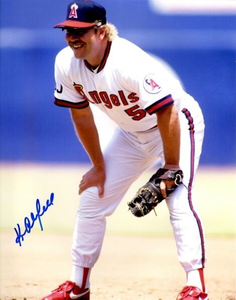 Signed 8x10 KEN OBERKFELL California Angels Photo Poster painting- COA