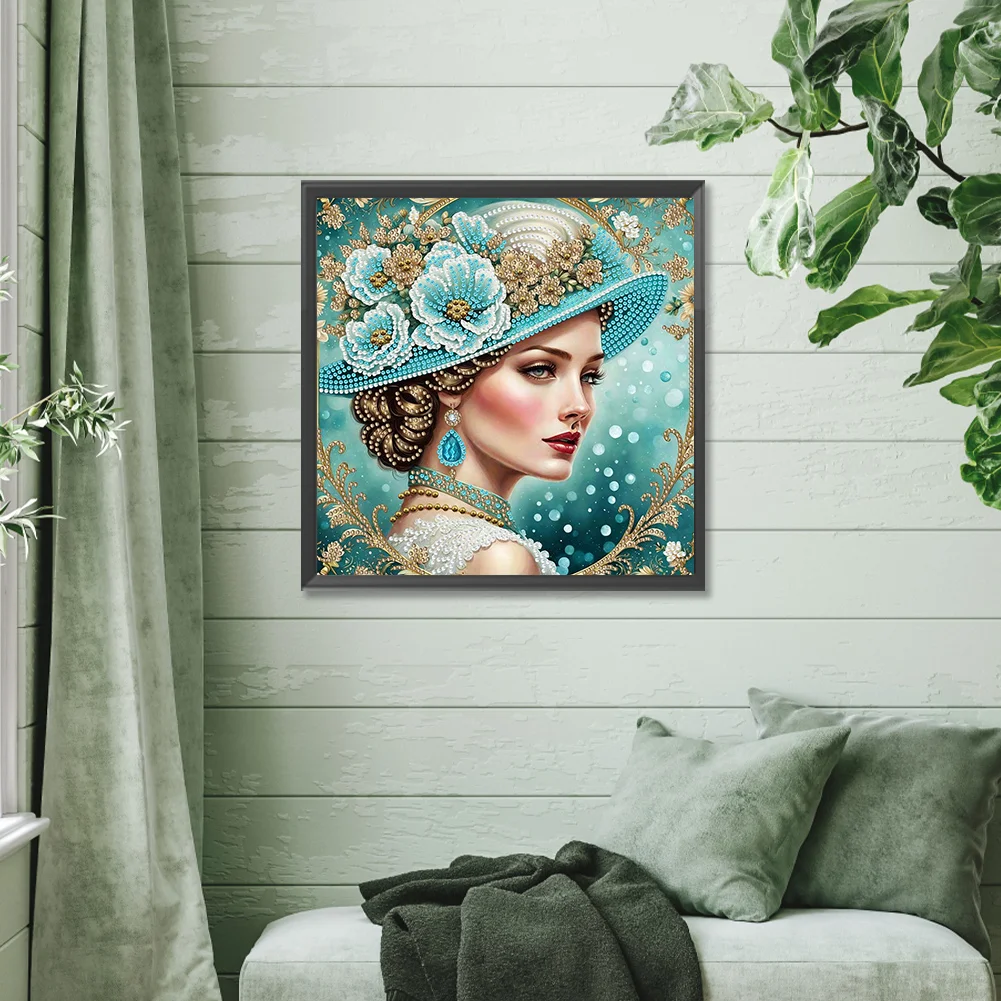 Diamond Painting - Partial Special Shaped Drill - Fashion Lady(Canvas|30*30cm)