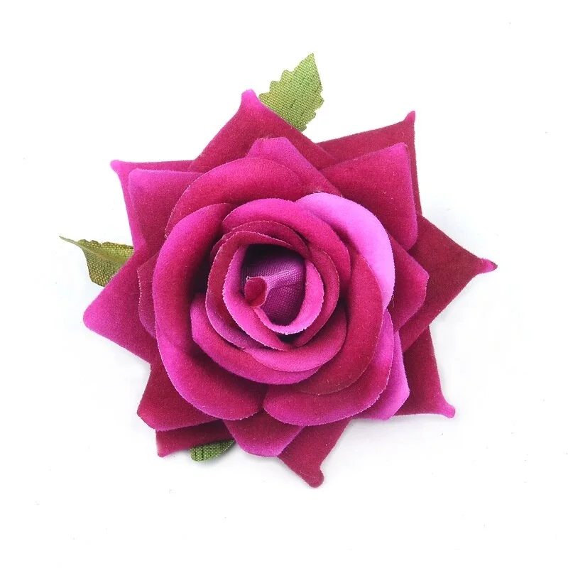 100pcs 6cm Flannel Corner Rose Artificial Flower Heads For Home Wedding Car Decorative DIY Scrapbooking Fake Flower Wall Crafts