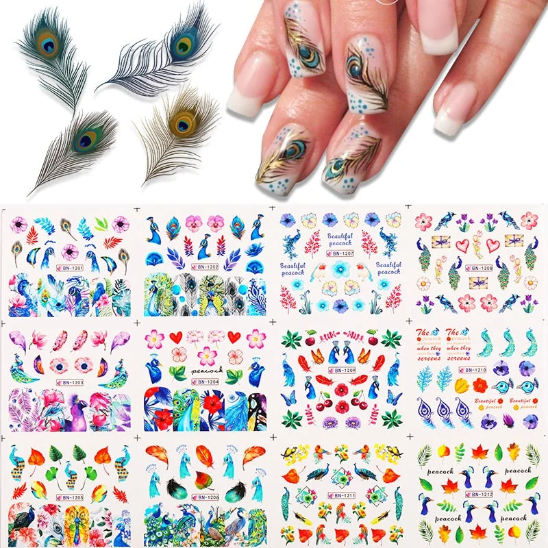Harunouta 12pcs Black Snake Nail Stickers Wave Line Transfer Sliders Decoration Abstract Image Nail Art Designs Water Decals