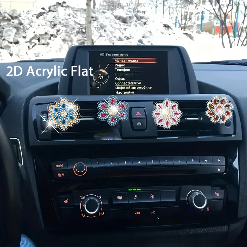4pc Mandala DIY Diamond Painting Car Air Vent Clip Air Freshener for Adult