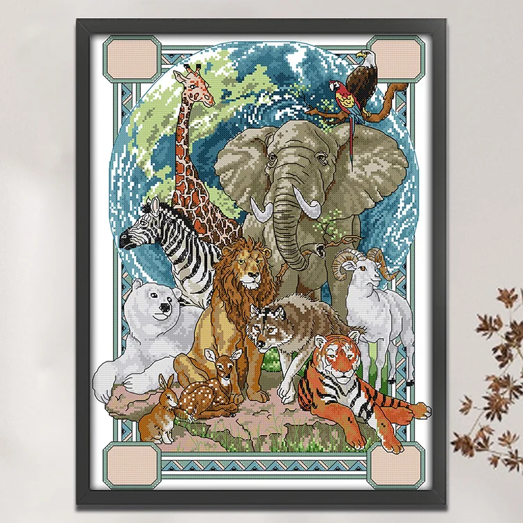 Animal - 11CT Joy Sunday Stamped Cross Stitch(47*61cm)