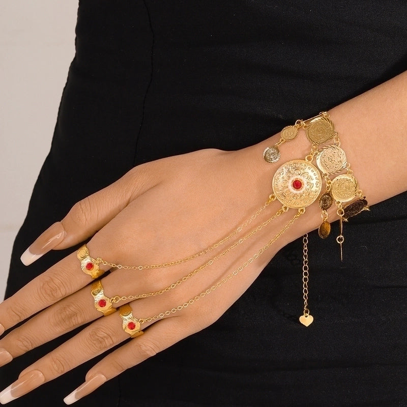 Bridal Classic Style Color Block Copper Plating Inlay 18K Gold Plated Rhinestones Bracelets