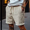 Men's Vintage Waffle Knit Casual Surf Elastic Drawstring Shorts by Inlyline