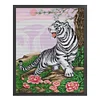 >SALE<Full Embroidery Eco-cotton Thread 11CT Printed White Tiger Cross Stitch 52x65cm