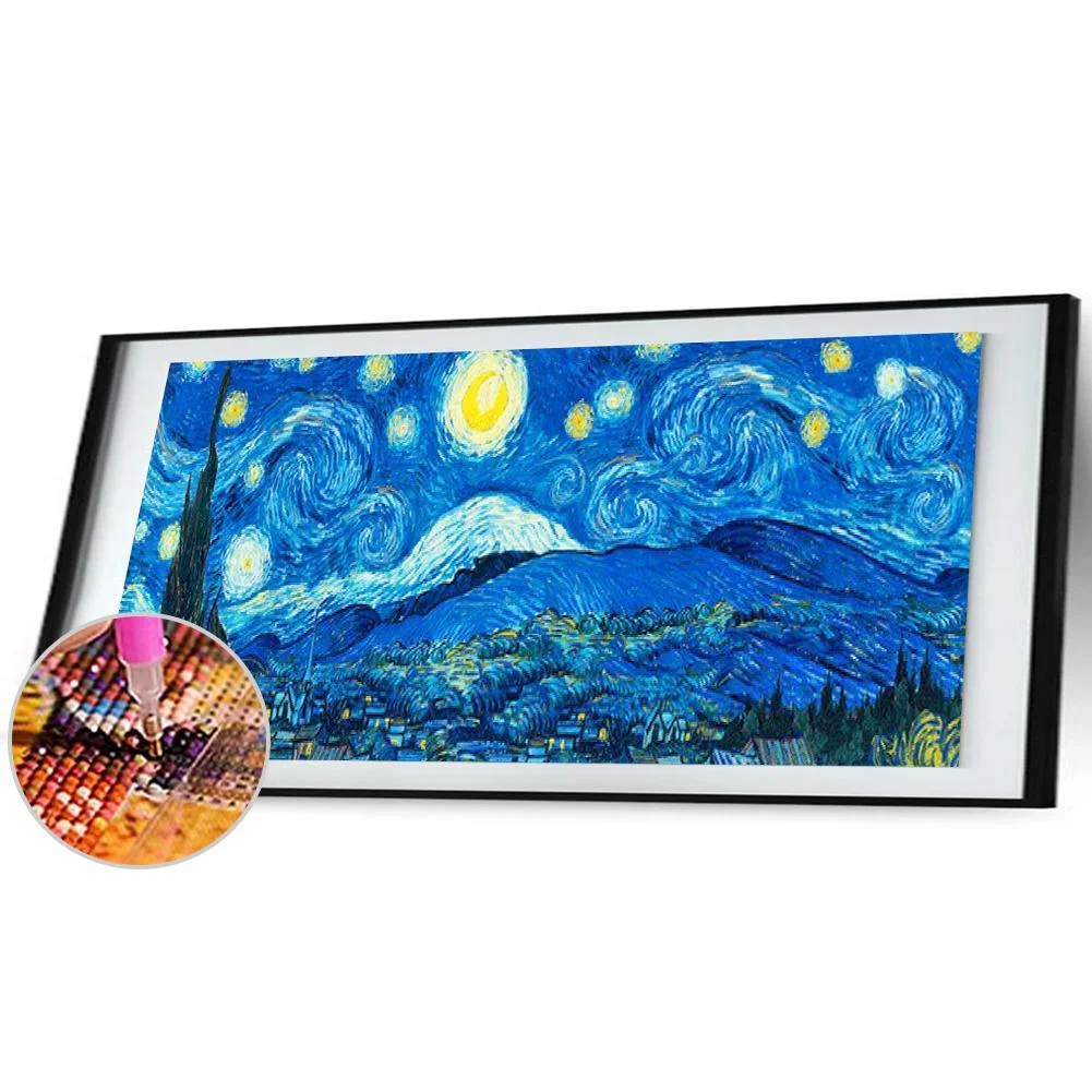 Diamond Painting - Full Round Drill - Abstract Night Sky(80*30cm)