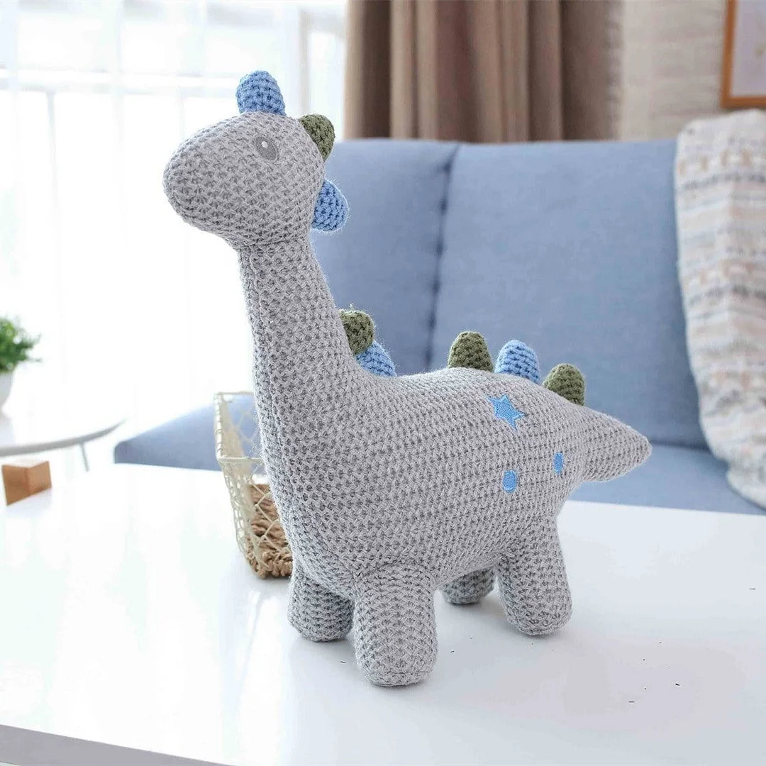 Soft Knit Stuffed Animals Dinosaur T Rex Plush Toy Comfort Doll for Baby