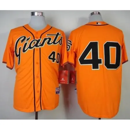 Giants #40 Madison Bumgarner Orange Cool Base Stitched MLB Jersey