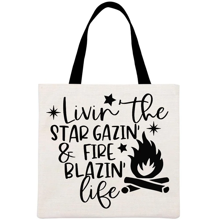 STAR GAZIN BLAZIN LIFE Printed Linen Bag-Annaletters