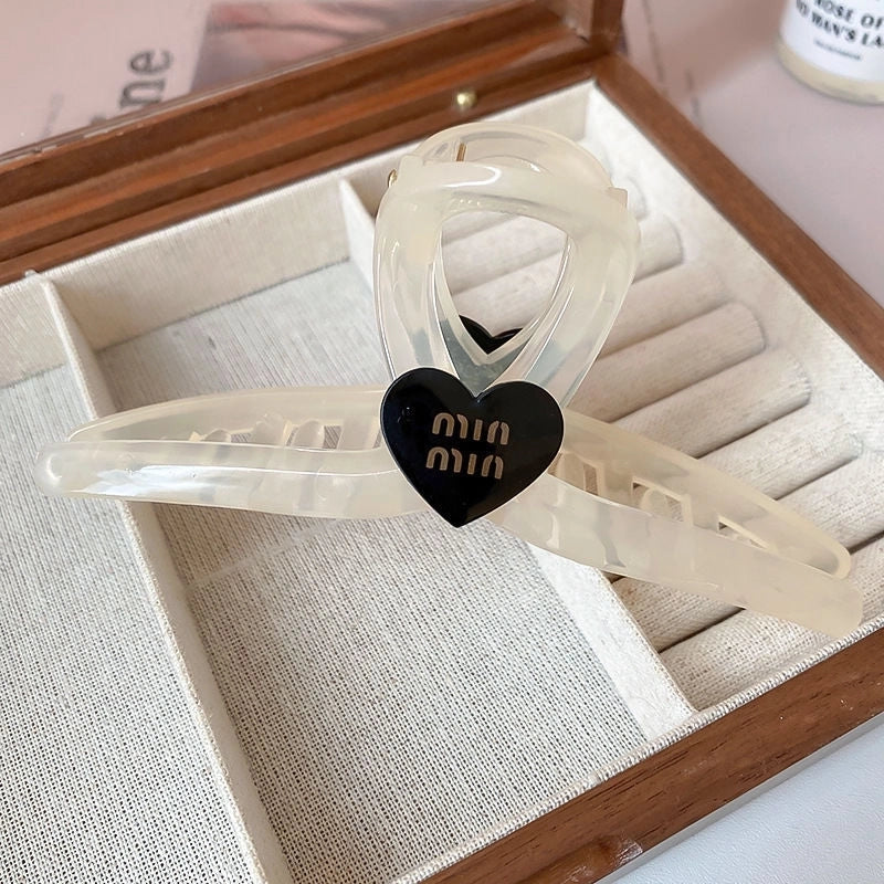 Women’s Casual Streetwear Heart Shape Arylic Handmade Hair Claws