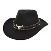 Cow head accessories western cowboy hat wool hat men and women outdoor big brim hat