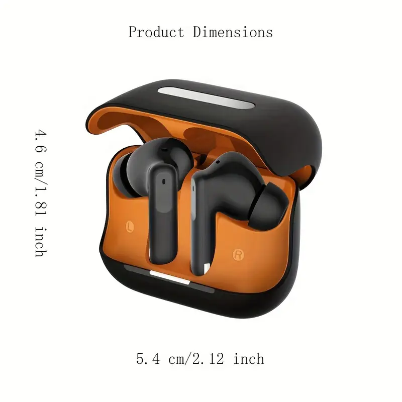 brand new tws active noise cancellation wireless sports earbuds with long touch control type c charging case sleek design for Product details 1