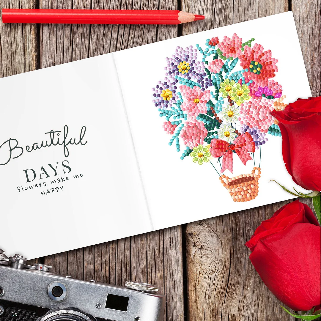 12pcs DIY Diamond Painting Greeting Cards Mosaic Birthday Postcard