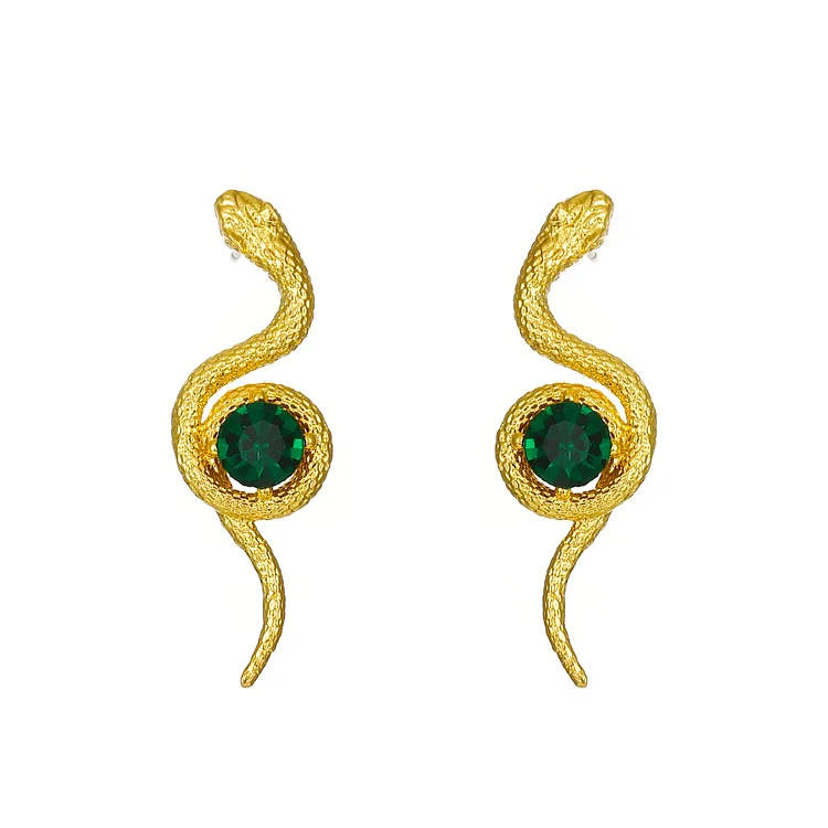 Vintage Diamond Snake Earrings
