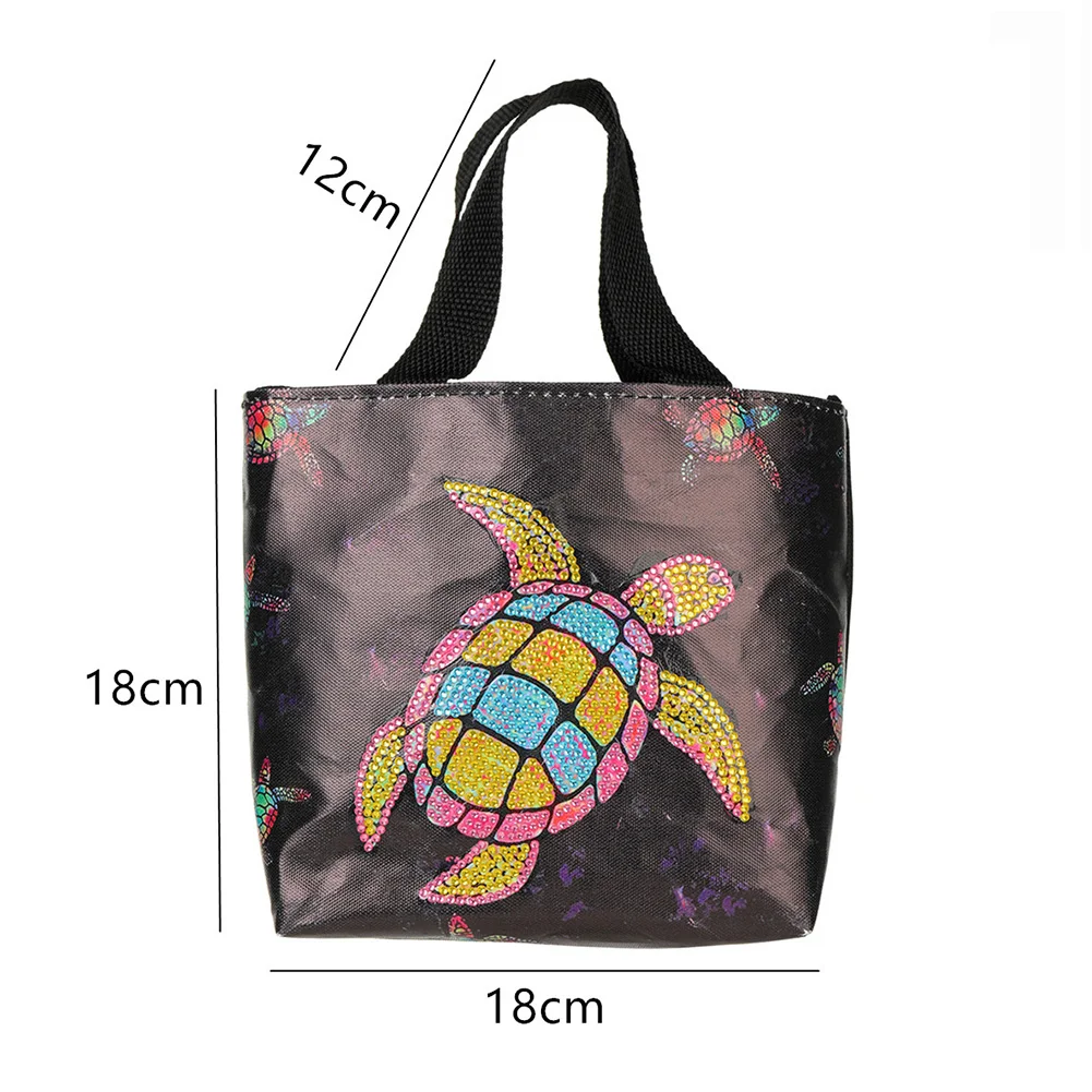 5D Diamond Painting Handbag DIY Canvas Turtle Storage Bag Tote