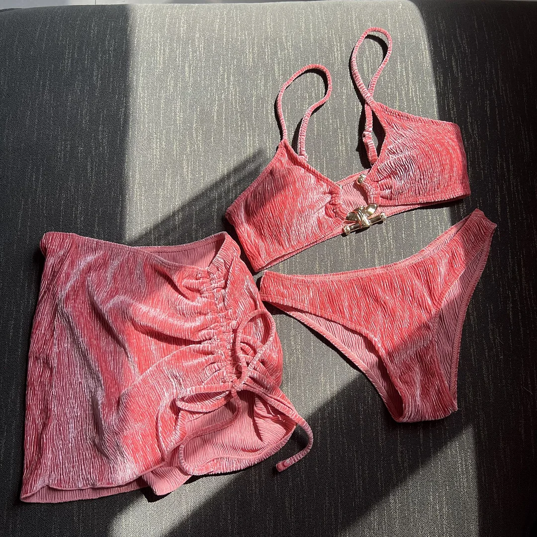 Zingj New Summer Small Freshness In Wind Three-Piece Swimsuit Bikini Bikini