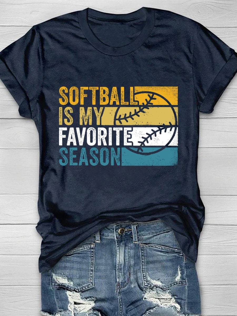 Softball Is My Favorite Season Short Sleeve T-Shirt