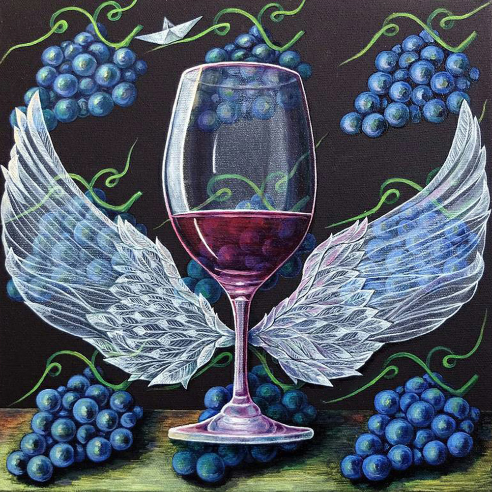 

30*30CM - Round Drill Diamond Painting - Grape Wine, 501 Original