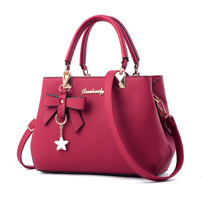 Mature Women Shoulder Bag With Bowknot Star Pendant Totes